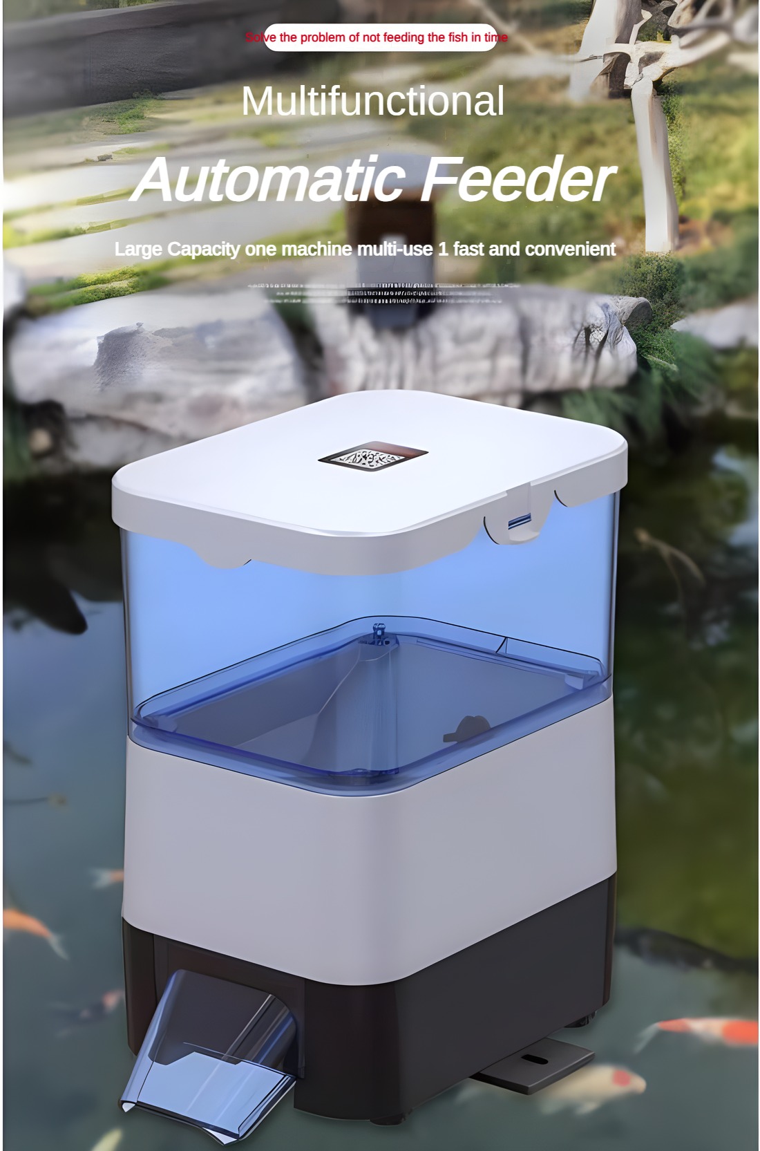 Aquarium Fish Feeder Automatic - EVNICE Solar Otomatik Balık Besleyici Akıllı