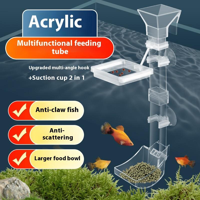 Aquarium Fish Feeder Automatic - Şeffaf Balık Tankı Karides Salyangoz Yem